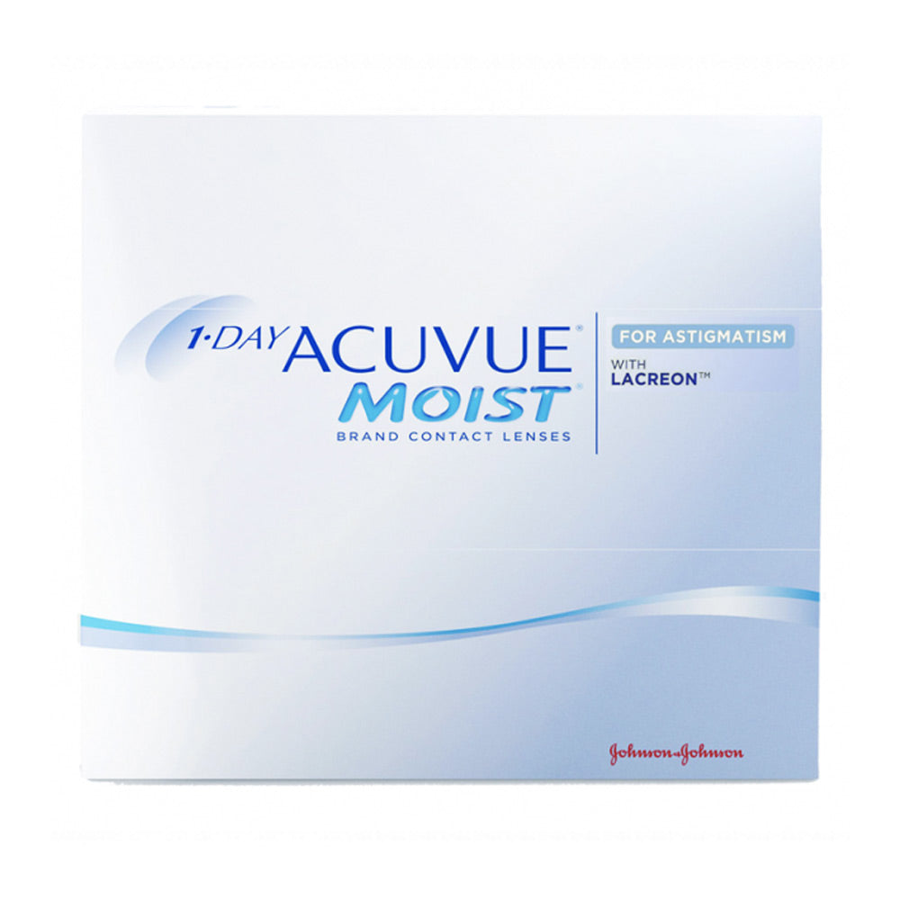 1-Day Acuvue Moist for Astigmatism Contact Lenses box - 90 Pack